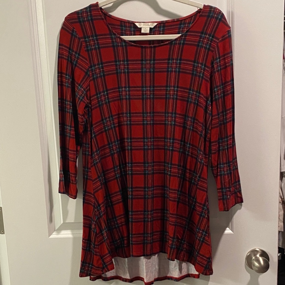 Plaid Long Sleeve Top